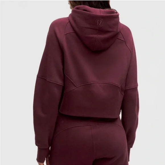 NWT Lululemon Scuba Oversized Half-Zip Hoodie in Garnet with Gold Zipper XS/S - Picture 2 of 4
